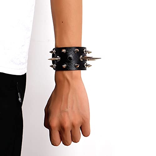 Eigso 1 Pair Punk Leather Bracelets For Men And Women Retro Vintage Leather Gothic Cuff Bracelets For Man And Woman #TOP2