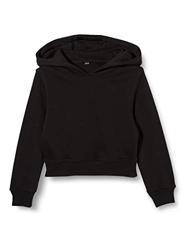 Build Your Brand Girls Cropped Sweat Hoody, Black, 146/152