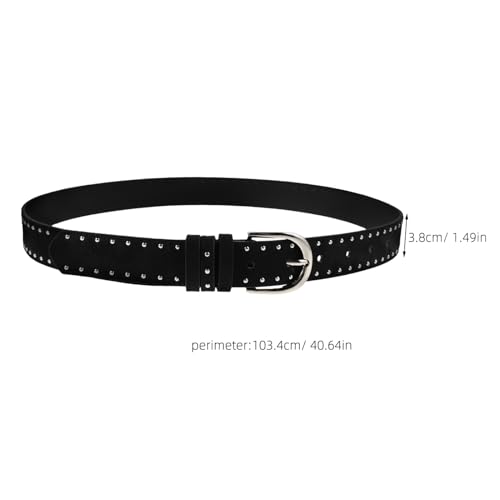 Suede Studded Western Style Belt for Women Vintage Zinc Alloy Buckle for Jeans and Comfortable Fit for Daily Wear Fashion Accessory2