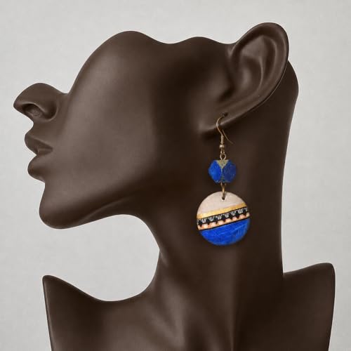 Image of Handcrafted Artistic & Tribal Earrings Collection for Women - Bohemian, Floral, Wooden & Ethnic Statement and Stud Designs