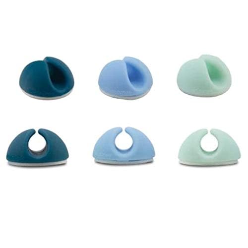 CableDrop Mini Bluelounge para organizar el escritorio de teletrabajo, 9 clips azules 4
