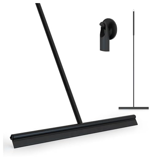 Avalo Vloertrekker met Steel - Luxe Vloerwisser - Aluminium Trekker Douche - Douche Wisser - Badkamer - Zwart - 136x40 CM