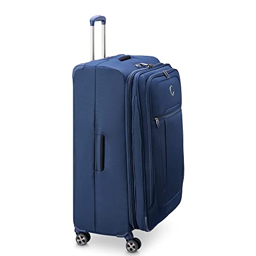 Image of DELSEY PARIS Helium DLX Softside Expandable Luggage with Spinner Wheels, Navy Blue, Checked-Large 29 Inch