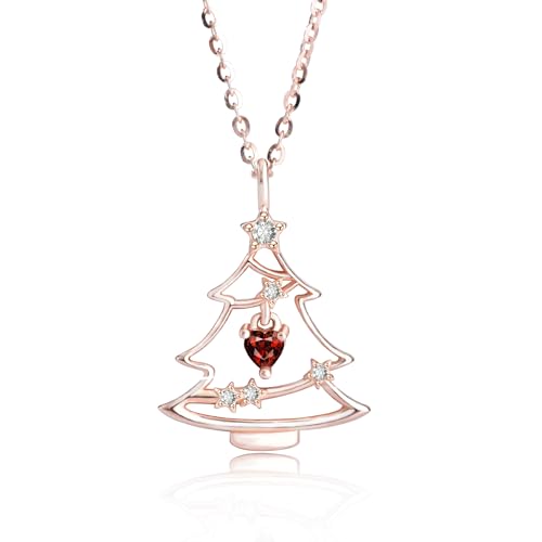 Collier en argent pour femme anti-allergie pendentif arbre de Noël cadeau durable
