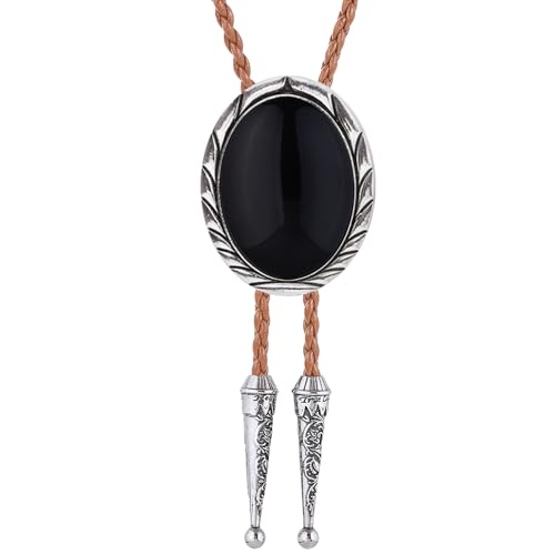 Image of Btilasif Bolo Tie Brown for Men, Scorpion Luminous Stone Cowboy Tie Western Leather Necktie Necklace for Women