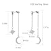 Watforsh Moon and Star Dangle Earrings for Women Chain Tassel with Cubic Zirconia Drop, 925 Sterling Silver Celestial Jewelry for Wedding Gift