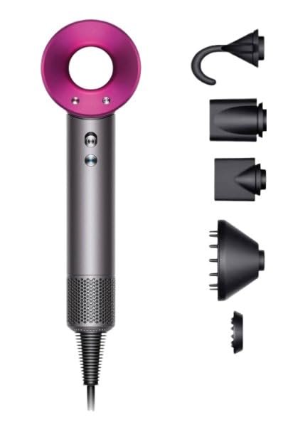VIVID Professional Supersonic Hair Dryer, Brushless Motor, 1500-1800W, with 5 Magnetic Attachments, 3 Speed and 4 Heat Settings, Fuchsia