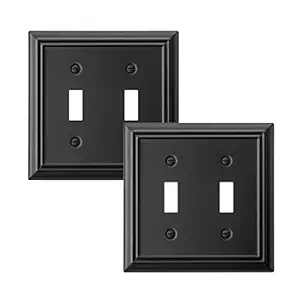 White Decorative Light Switch Cover, Metal Toggle Light Switch Wall Plate, 2-Pack