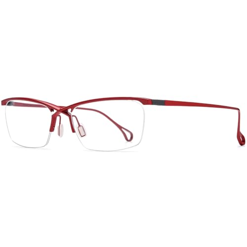 Image of FONEX Pure Titanium Glasses Frame Men Semi Rimless Square Eyeglasses Eyewear DTX416