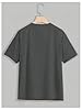 GORGLITTER Women's Letter Graphic T Shirts Crewneck Half Sleeve Loose Casual Streetwear Summer Tops Dark Grey Large #1
