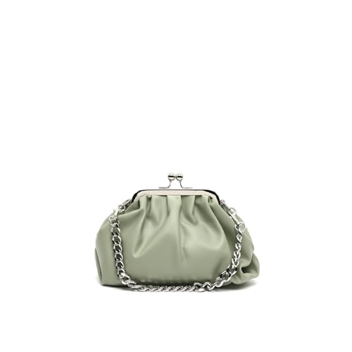MISAKO Raina bolso de fiesta pequeño con doble asa y cierre de boquilla ED. Mujer   Raina Verde 14 X 24 X 9 cm