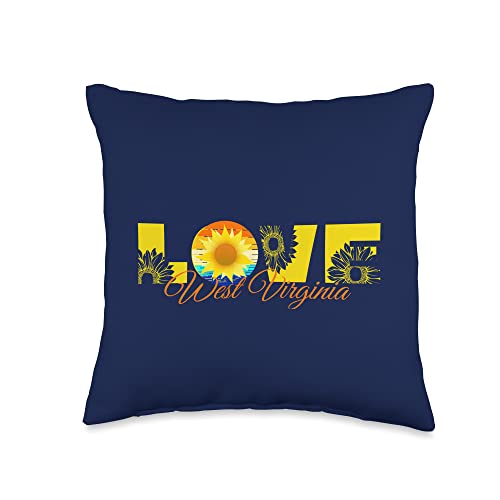 West Virginia Sunflower Art Local Resident WVA Home Souvenir Throw Pillow