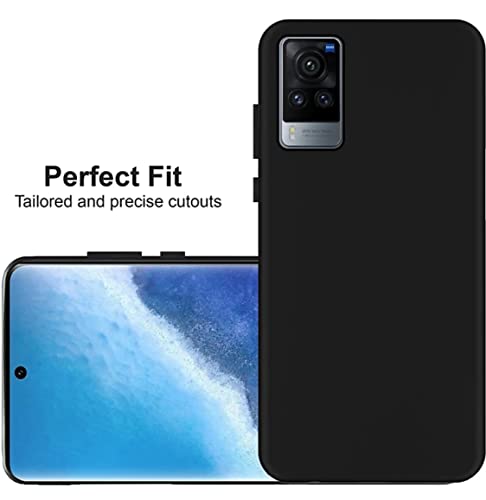 Image of Mobile Back Cover Case for Vivo X60 Pro (Silicone Case|CameraProtection|Black SC1510)