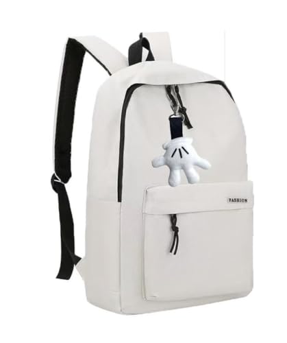 TayloHil 18 inches Mouse Design Backpack with Palm Pendant, 2 Piece Set (white)