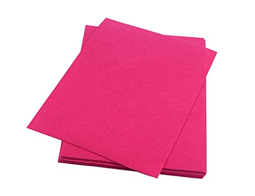 YYCRAFT Thick Stiff Felt Sheets Thick Felt 9 Inch X 12 Inch (Thickness:3.2mm) - 10 Pcs Pack, Hot Pink