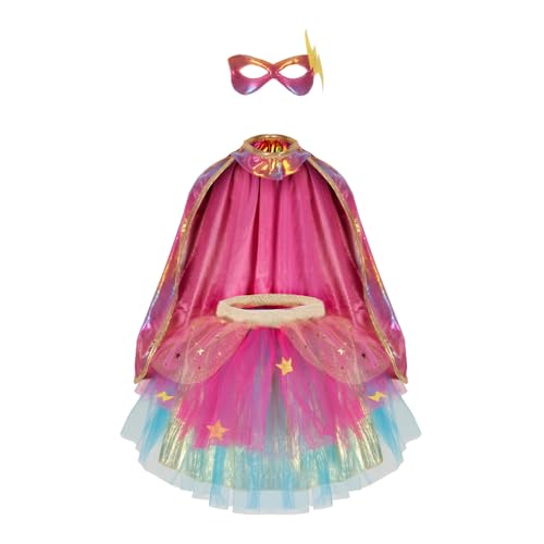 Great Pretenders Superhero Tutu Costume for Kids 3pc Dress Up Set with Cape Mask & Tutu Skirt Size 46