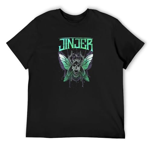 Maodisen Jinjer T Shirts Men's Tops Short Sleeved Round Neck Shirt Black L