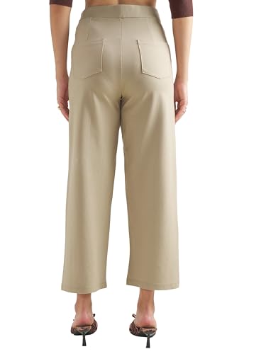 Image of Tokyo Talkies Wide Leg Relaxed fit Cullotes |Ultra Soft, Elasticated, High Waist, Wrinkle Free Trousers |All Day Wear