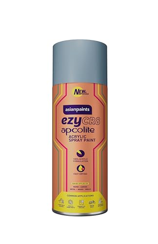 Image of Asian Paints ezyCR8 Apcolite DIY Spray Paint - Smoke Grey - 400ml | 100% Acrylic | Multi-Surface Use: Metal, Wood & Walls