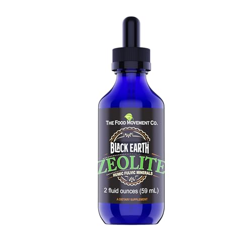 Black Earth Zeolite with Humic Fulvic Acids Trace Minerals for Adults and Kids for Detox, Gut Health and Immune Support - 2oz Liquid Drops Supplement