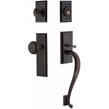 Nostalgic Warehouse 708252 New York S Grip Entry Set, Backset - 2.375", Timeless Bronze