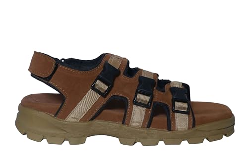 Image of Men's Suede Sports Sandals | Adjustable Strap Design | Lightweight Airmix Sole | Comfortable Sandals | Anti-Slip Casual Footwear | Tan-8