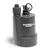 Superior Pump 91250 1800GPH Thermoplastic Submersible Utility Pump with 10-Foot Cord, 1/4 HP