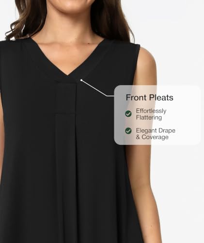 Image of GYS Cooling Bamboo Viscose Nightgowns for Women, Lightweight Sleeveless V Neck Sleep Shirt for Hot Sleepers, Soft Night dress