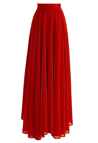 Image of Women's Full Length Georgette Long Skirt- Lehenga with 8 Meters Maxi Flare