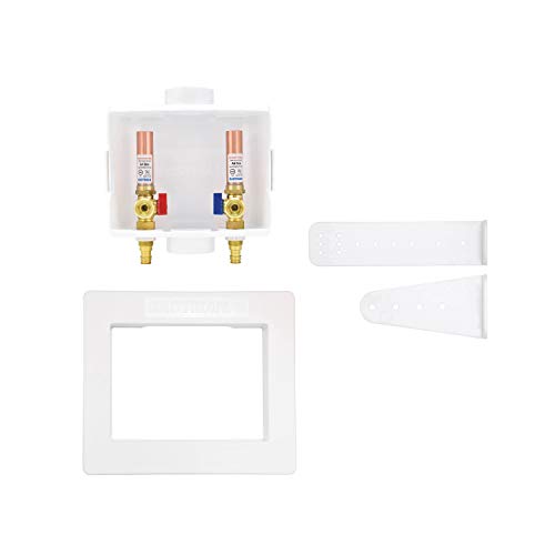 Eastman 60254 Center Drain Washing Machine Outlet Box with Hammer Arrestors, 1/2 inch Expansion PEX, White by Eastman - Used condition - CA$26.83