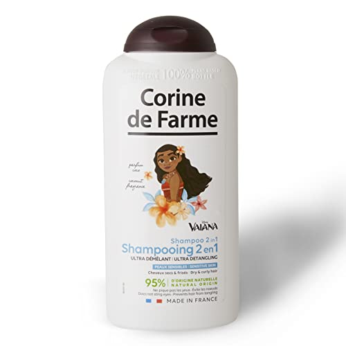 Corine de Farme Shampoing Ultra-Démêlant Vaiana pour Enfant - Shampoing 2-en-1 Hydratant et Démêlant - Adapté aux Cheveux Sensibles des Enfants - Hypoallergénique, Fabriqué en France - 300ml