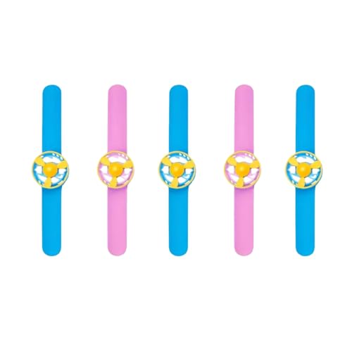 Image of Crackles Saucer Flying Indoor Outdoor Play Spinning and Flying Disc Slap Wristband Disc Launcher Slap Band with Frisbee Toys for Kids (5 Pcs) - Random Color