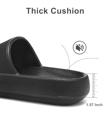 Image of Haifago Cloud Slide Sandals for Women Comfort Recovery Pillow Sandal, Lightweight House Bathroom Shower Slippers Adjustable Double Buckle Platform Slide