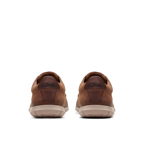 Clarks Clarks Collection Men's Flexway Lace Boat Shoe, Dark Tan Leather, 7 Medium US