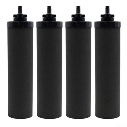 babominimer Coconut Shell Carbon para elementos de filtro de agua, paquete de 4 unidades, repuesto negro para gravedad para sistemas de filtración, viajes en casa