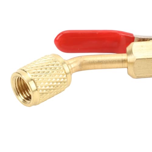 Válvula de bola compacta Alvinlite de latón de 1/4" con conexión SAE para mangueras de carga de refrigerante R410A, R134A, R12 y R22, válvula de cierre para sistemas de aire acondicionado y climatización HVAC miniatura 7