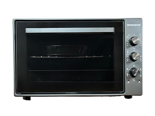 Merkador Horno Independiente - Aire Caliente - Fácil de Limpiar Espacio Interior Esmaltado (Antracita, 60 Litros)