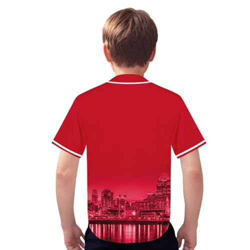 Camisa de beisebol City Night Skyline Jersey estampada vestuário para crianças fãs uniforme presente