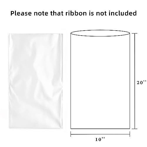 Morepack 10x20 Inches Cellophane Bags,Clear Cellophane Gift Bags for Mugs,Bottles,30Pieces