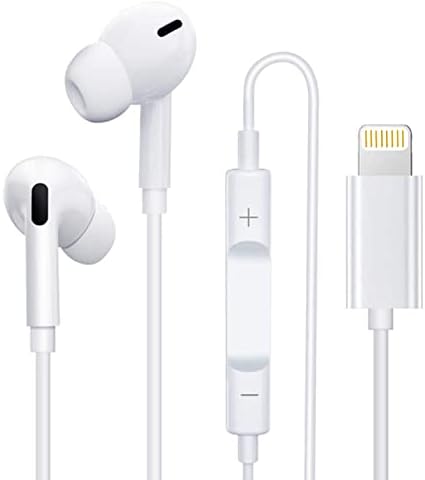 2 Packs In Ear Headphones for iPhone,Hi-Res Extra Bass,HiFi-Audio Stereo Noise Isolating Earbuds Wired Earbuds with Mic+Volume Control Compatible with iPhone 14/14Pro/14 Pro Max/13/12/12Mini/11/SE/8/7