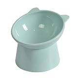 Koomuao Gamelle Surélevée Chaton pour Nourriture/Eau, Bol Nourriture Chat Anti-Vomissements Inclinable à 15° Gamelle Animaux Antidérapant Bol Chat Bol Chien (Vert)