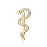 MEDFOLY Medical Caduceus Scalpel Brooch Pin,Luxury Surgery Medicine Jewelry with Rhinestones Copper Material Badge for Doctor Nurse