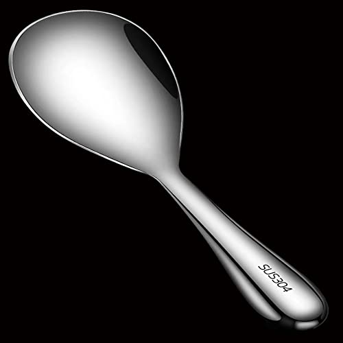 MZSX Rice Paddle de Cuisine, Cuillère de service Shamoji, Acier inoxydable 304 de qualité alimentaire, Durable et facile à nettoyer, chinois et japonais Cover