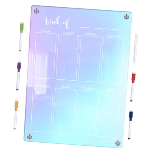 LOORGVEL Pizarra Magnética Acrílica Borrable para Nevera Tablero Organizador Semanal con Superficie Lisa Planificador Claro Portátil para Calendario Familiar