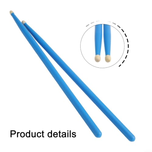 Baquetas de madera 5A color azul con punta ovalada miniatura 4