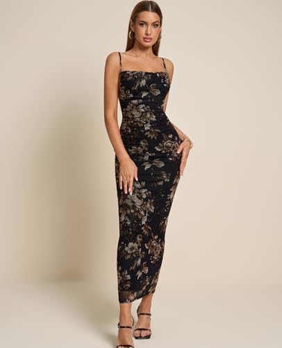 Women Floral Corset Maxi Long Dress Ruched Bodycon Long Formal Wedding Guest Dresses4