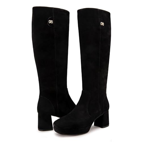 Bottes hautes Sydney Aerosoles pour femme en cuir noir confortable