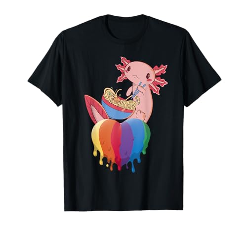 Axolotl LGBT Fideos Axolotl Orgullo Gay Bandera Arco Iris Camiseta
