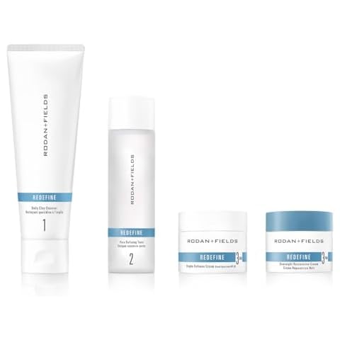 Rodan + Fields Redefine Regimen | Skincare Kit Includes Clay Cleanser, Toner, Triple Defense Cream, & Overnight Cream | Skin Care Gift Set for Women Cover