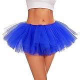 ASKHOPE Tutu for Women Adults 5 Layered Tutu Tulle Skirt Tutus for Women Girls Teens 80s Tutu Halloween Costume Royal Blue